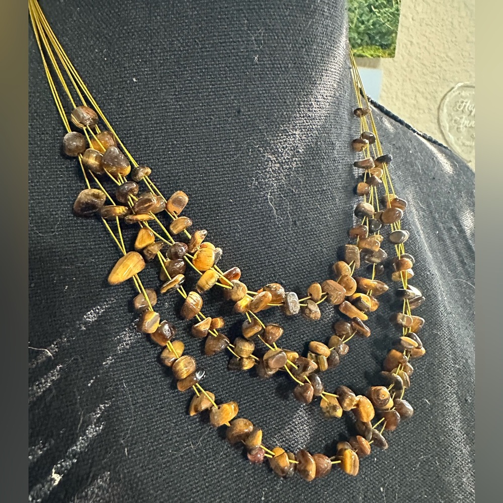 Multi-Strand Tiger's Eye Beaded Necklace - Brown